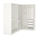 PAX Corner wardrobe, white, 211/161x201 cm