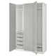 PAX / FARDAL Wardrobe combination, white/high-gloss light grey, 150x60x236 cm