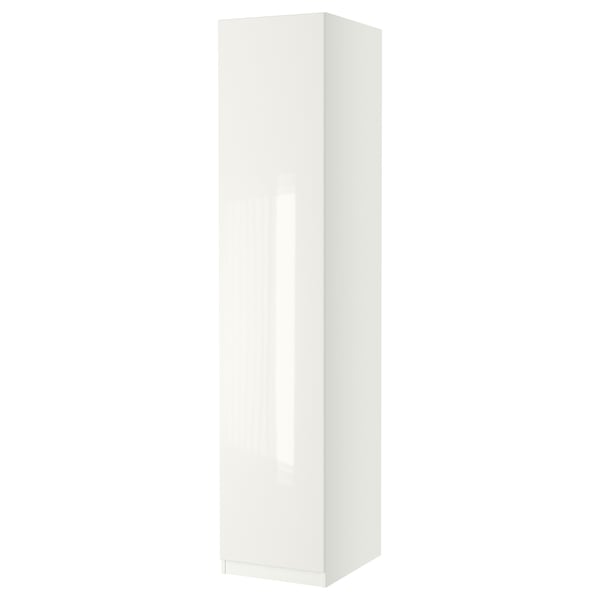 White PAX wardrobe - tall, single-door, modern