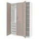 PAX / FARDAL Wardrobe, white/high-gloss dark beige, 150x60x236 cm