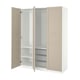 PAX / FLISBERGET Wardrobe combination, white/light beige, 150x60x201 cm