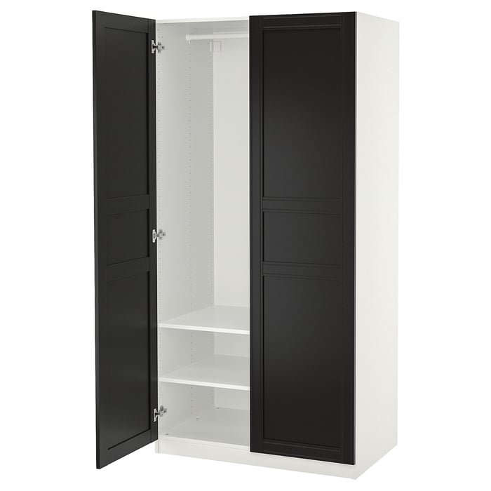 PAX / FLISBERGET Wardrobe, white/anthracite, 100x60x201 cm IKEA