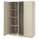 PAX / FORSAND/ÅHEIM Wardrobe combination, grey-beige/mirror glass, 150x60x201 cm
