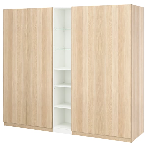 PAX / FORSAND Wardrobe combination, white stained oak effect white stained oak effect/white, 200x60x201 cm