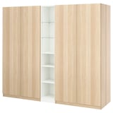 PAX / FORSAND Wardrobe combination, white stained oak effect white stained oak effect/white, 200x60x201 cm