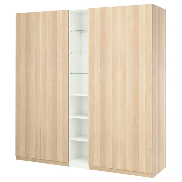 PAX / FORSAND Wardrobe combination, white stained oak effect white stained oak effect/white, 200x60x236 cm