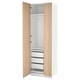 Option: PAX / FORSAND Wardrobe combination, white/white stained oak effect, 75x60x236 cm