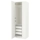 White ikea PAX wardrobe with drawers and shelves.