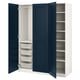 PAX / GRIMO Wardrobe combination, white/dark blue, 150x60x201 cm