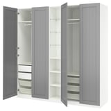 PAX / GULLABERG Wardrobe combination, grey grey/white, 235x60x236 cm