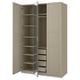 Option: PAX / KAMMARTORP/TYSSEDAL Wardrobe combination, grey-beige/grey-beige mirror glass, 150x60x236 cm