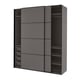 Option: PAX / MEHAMN Wardrobe, dark grey/double sided dark grey, 200x66x236 cm