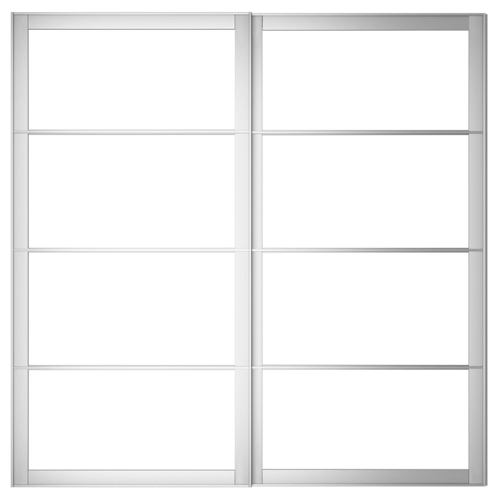 SVARTISDAL 4 panels for sliding door frame, white paper effect, 100x201