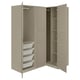 Option: PAX / TYSSEDAL Corner wardrobe, grey-beige/grey-beige, 161/111x201 cm