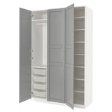 PAX / TYSSEDAL Wardrobe, white/grey, 150x60x236 cm