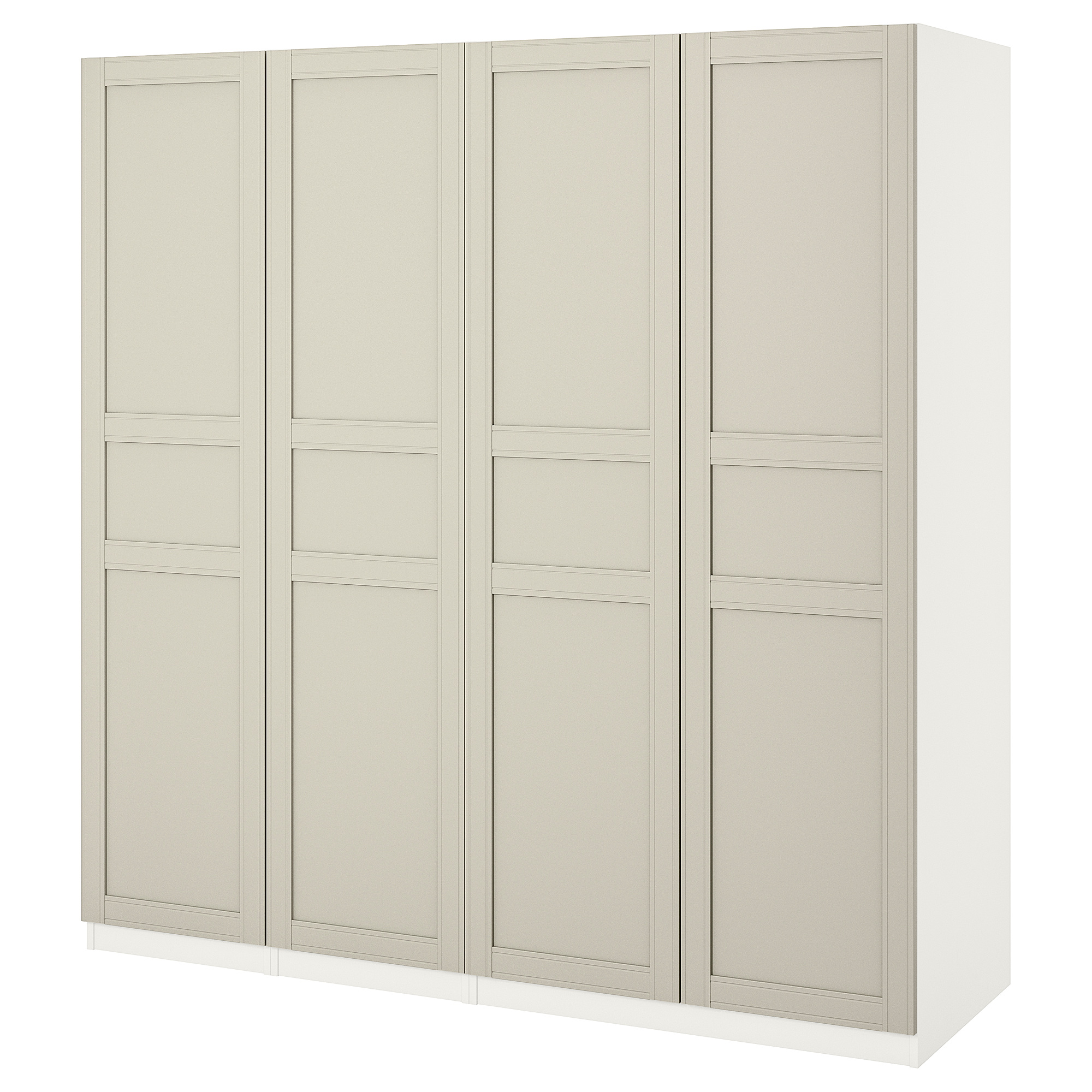 PAX white, Flisberget light beige, Wardrobe, 200x60x201 cm, Width 200