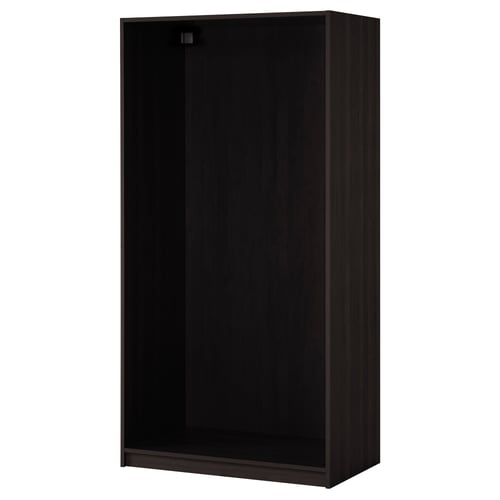 PAX Wardrobe with 2 doors, blackbrown/Vikedal mirror glass, 100x38x236