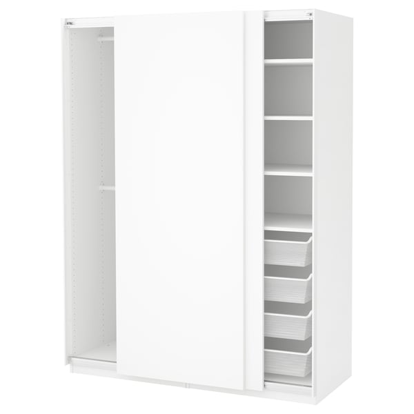 Pax Wardrobe White Hasvik White Ikea