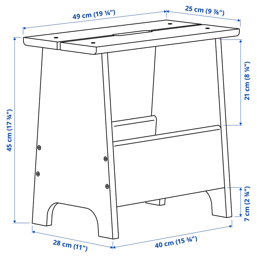 PERJOHAN stool with storage, pine - IKEA UK