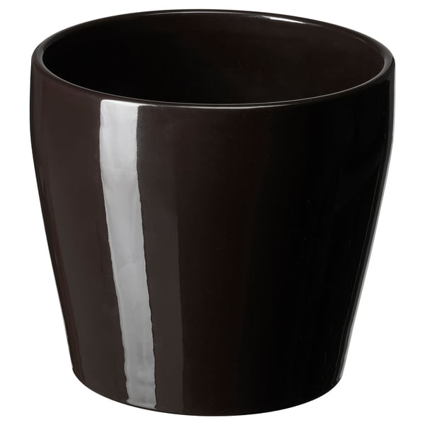 PERSILLADE Plant pot, black-brown, 12 cm