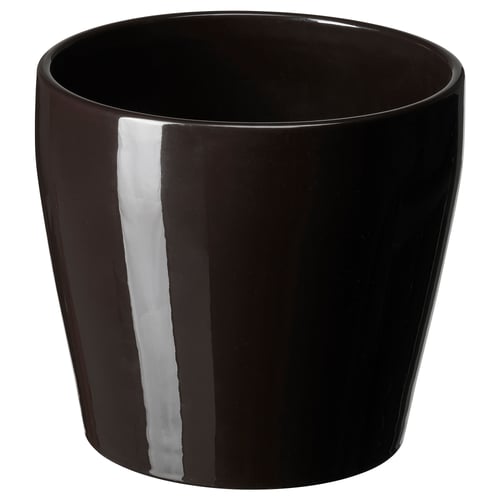 PERSILLADE Plant pot, black-brown, 12 cm