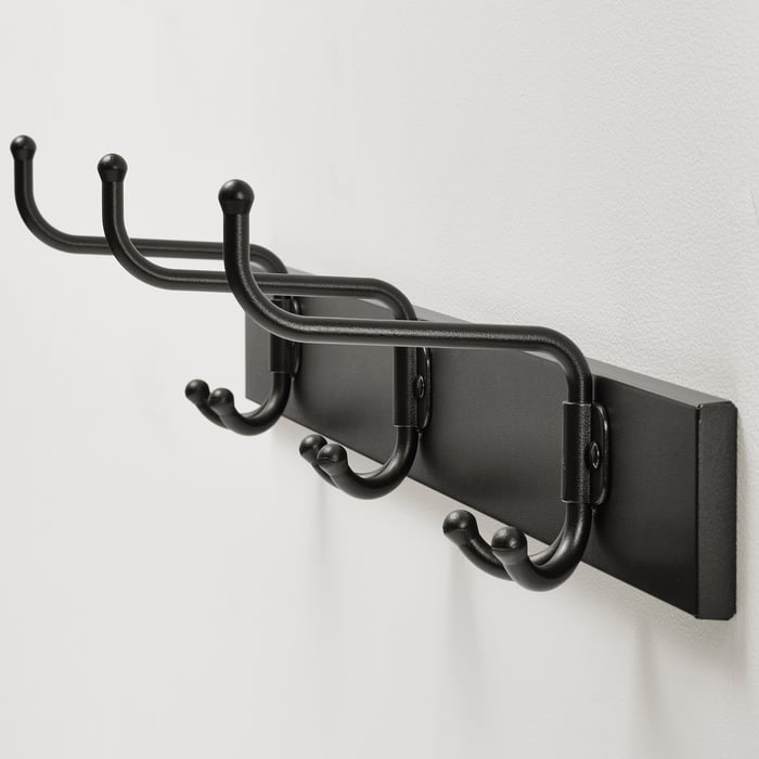 PINNIG black, Rack with 3 hooks IKEA