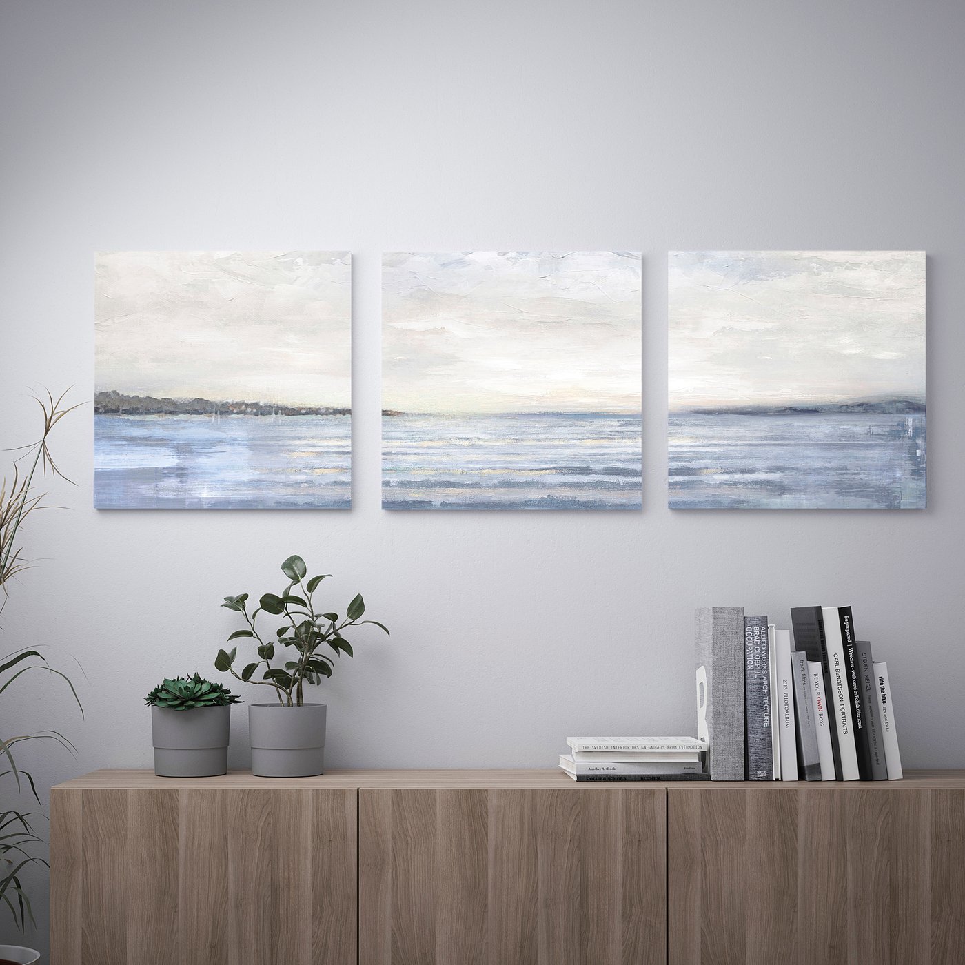 Pjatteryd Picture Set Of 3 Coast 56x56 Cm Ikea