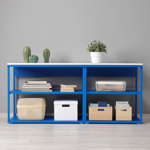 PLATSA open shelving unit, blue, 140x42x63 cm IKEA