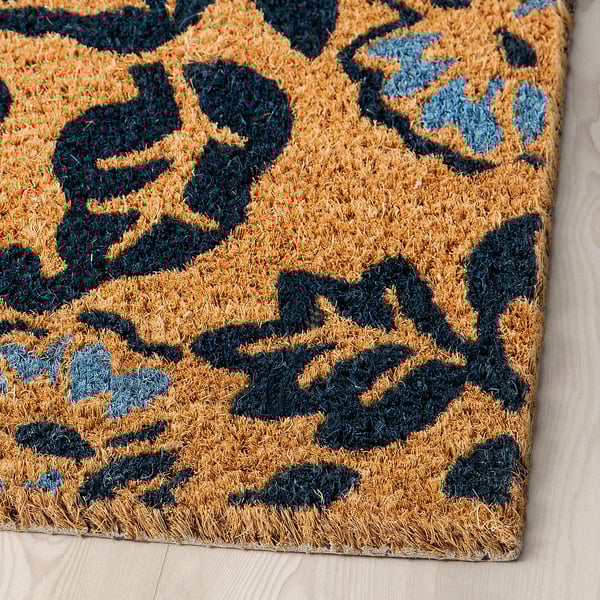 PLATSMÄRKE Door mat, coir/floral pattern, 40x60 cm