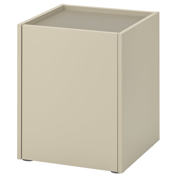PLÖJKER Bedside table, grey-beige, 41x41x50 cm