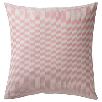 PLOMMONROS Cushion cover, red/white, 50x50 cm