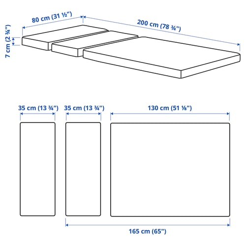 PLUTTEN foam mattress for extendable bed, 80x200 cm IKEA