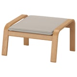 POÄNG Armchair and footstool, oak veneer/Knisa light beige