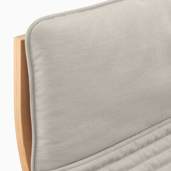POÄNG Armchair and footstool, oak veneer/Knisa light beige