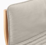 POÄNG Armchair and footstool, oak veneer/Knisa light beige