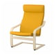 POÄNG Armchair, birch veneer/Skiftebo yellow