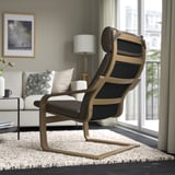 POÄNG Armchair, oak veneer/Glose dark brown