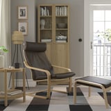 POÄNG Armchair, oak veneer/Glose dark brown
