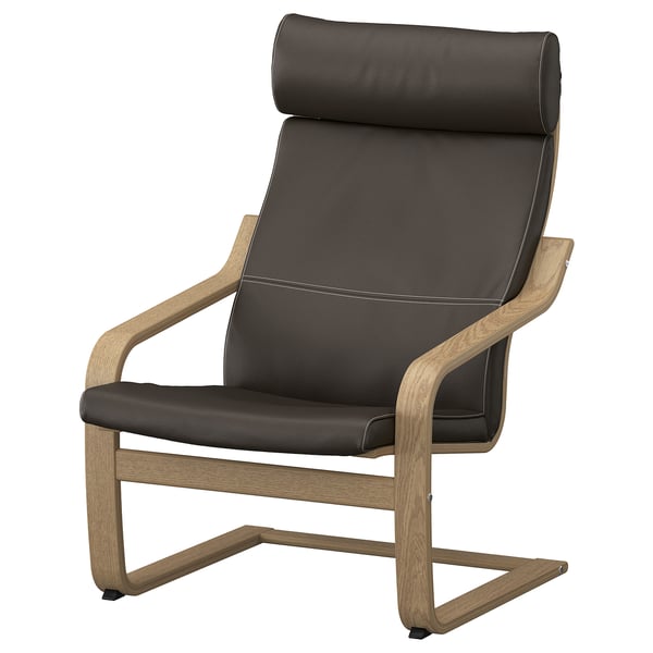 POÄNG Armchair, oak veneer/Glose dark brown
