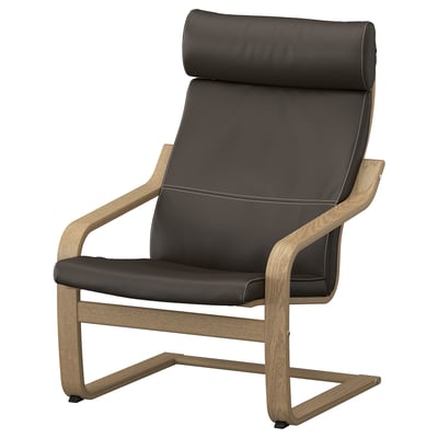 POÄNG Armchair, oak veneer/Glose dark brown