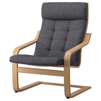 POÄNG Armchair, oak veneer/Gunnared dark grey
