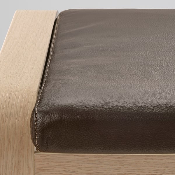 POÄNG Footstool, oak veneer/Glose dark brown