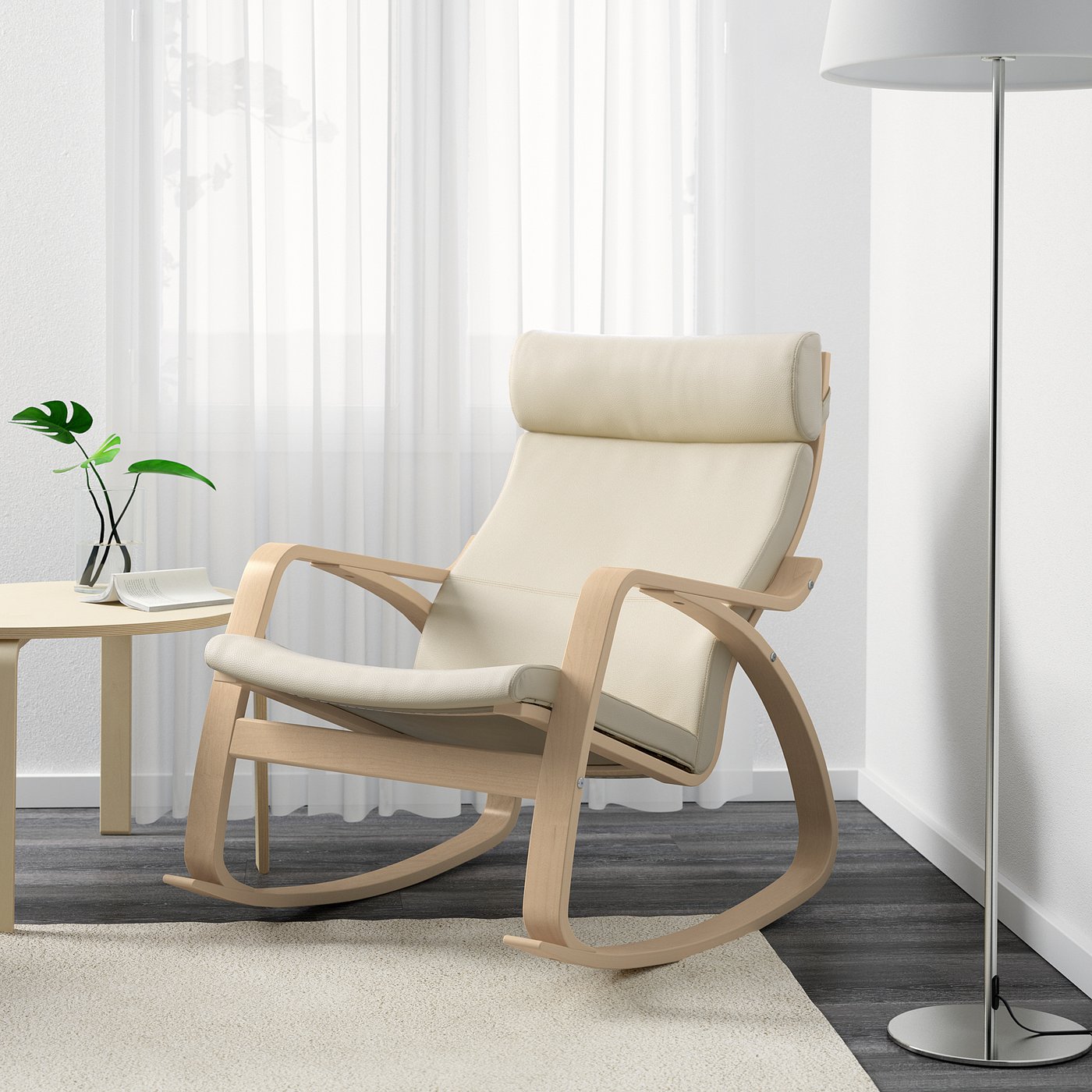 Poang Glose Eggshell Rocking Chair Width 68 Cm Ikea