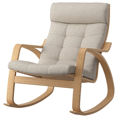 POÄNG Rocking-chair, oak veneer/Gunnared beige