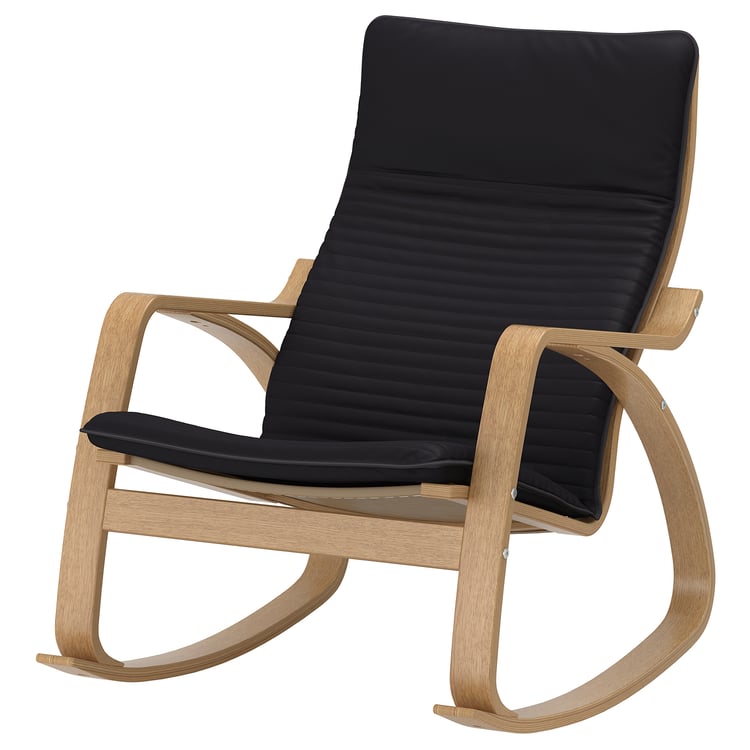 POÄNG rocking chair, oak veneer/Knisa black IKEA