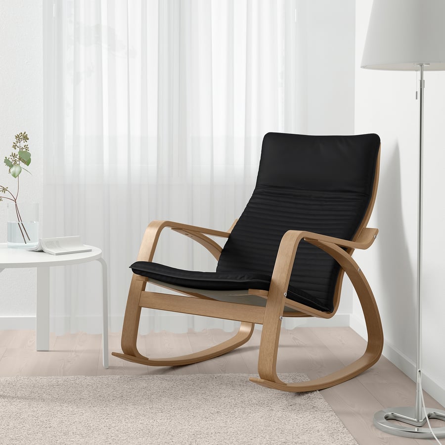 POÄNG rocking chair, oak veneer/Knisa black - IKEA UK