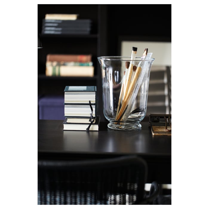 POMP vase/lantern, clear glass, 28 cm IKEA