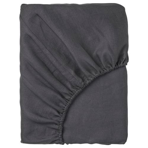 PUDERVIVA dark grey, Fitted sheet, Super king IKEA