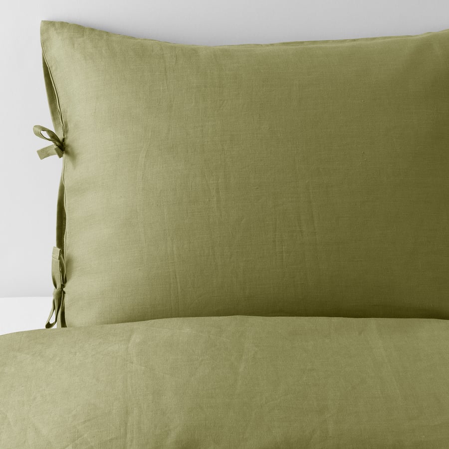 PUDERVIVA light olivegreen, Quilt cover and 2 pillowcases, 240x220