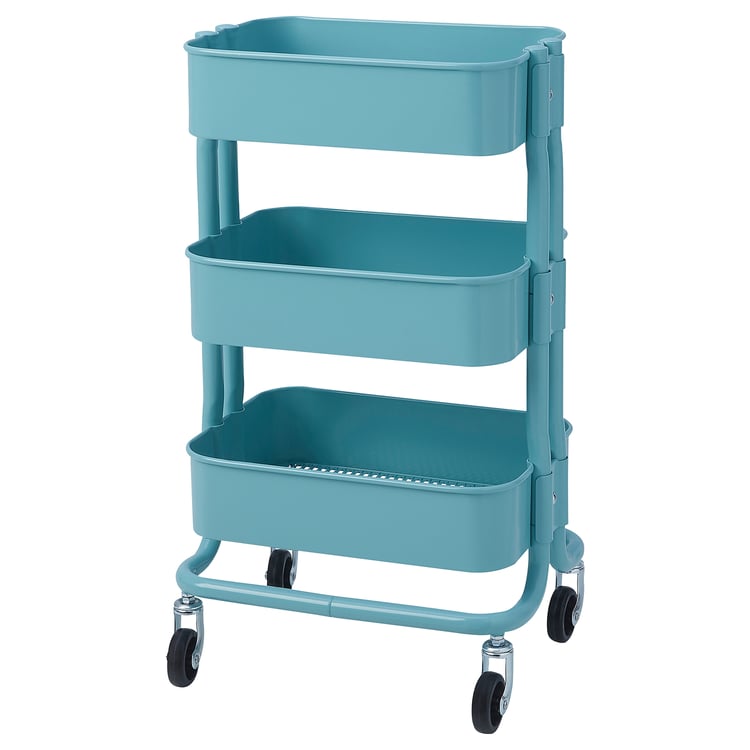 RÅSHULT trolley, turquoise, 28x38x65 cm IKEA